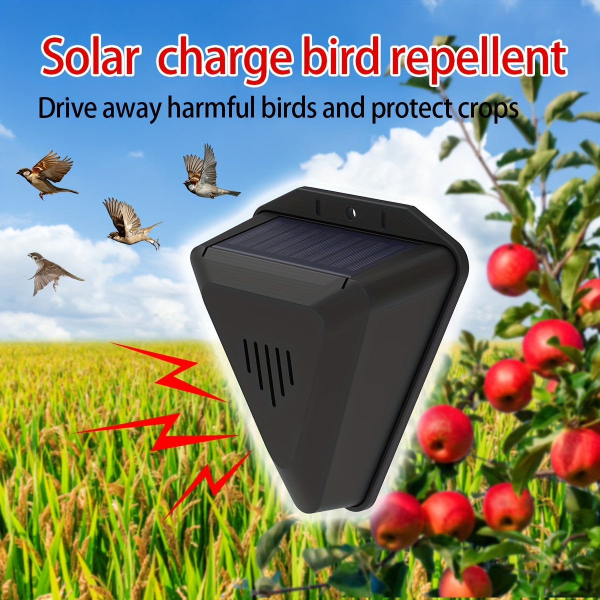 ✨📢【Kupite 1, dobijete 1 besplatno】Voćnjak Fish Pond Rice Paddy Solarna energija Bird Repeller Alarm Zvuk i svjetlo-3744698