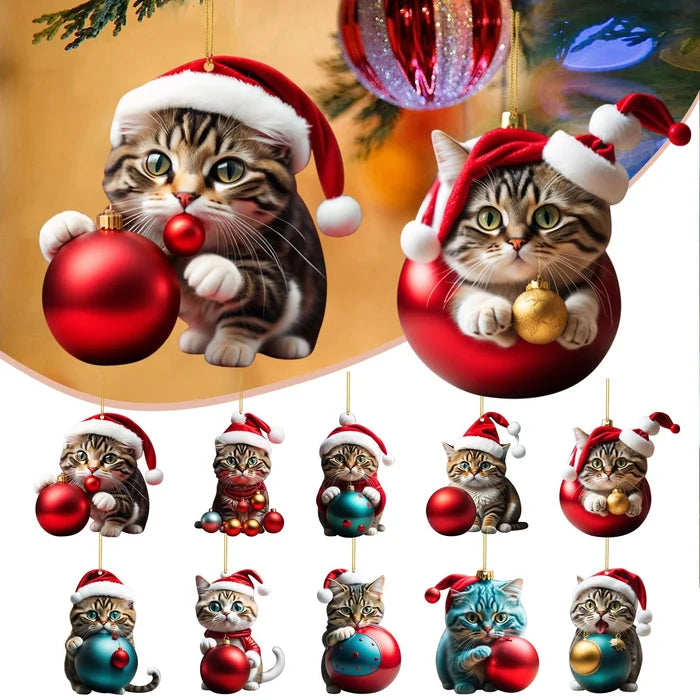 🔥🐈【Kupi 10, dobij 10 besplatno】🎄10 komada😻 Ukrasi za božićno drvce Kitty. Viseći ukrasi za mačke-3816870