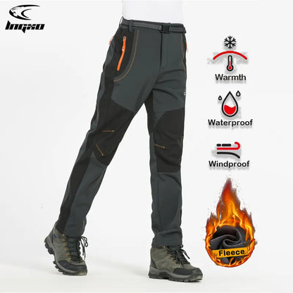 👖🔥40%off【S-5XL】Muške mekane vodootporne i vjetrootporne prozračne planinarske hlače, tople i debele flis hlače za vanjske aktivnosti.--3795182